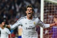 Gareth celebrating after scoring the winner in Lisbon